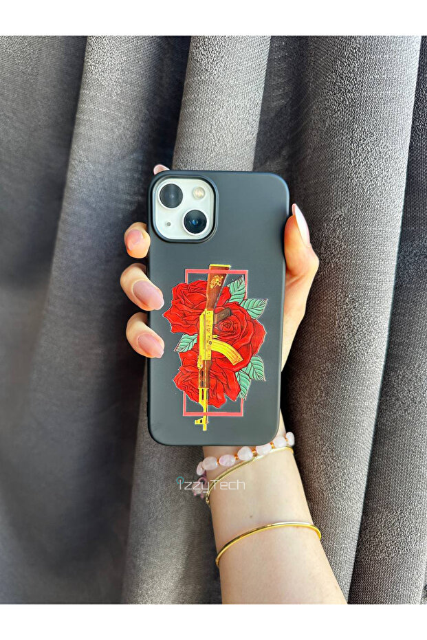 حافظة هاتف من السيليكون متوافقة مع هاتف آيفون 15 بلس مع حافظة هاتف من السيليكون مطبوع عليها نقش مخملي مميز - 2