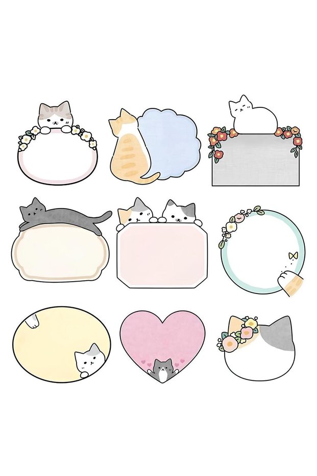 Cat Themed School Label (2 Sheets 36 Pieces)