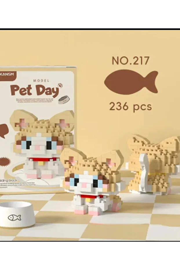 Kedi Bricks Seti, 236 Parça, Minik Yapı Taşları Içerir, Yapı Blokları Yetişkin Hobi Seti - 1