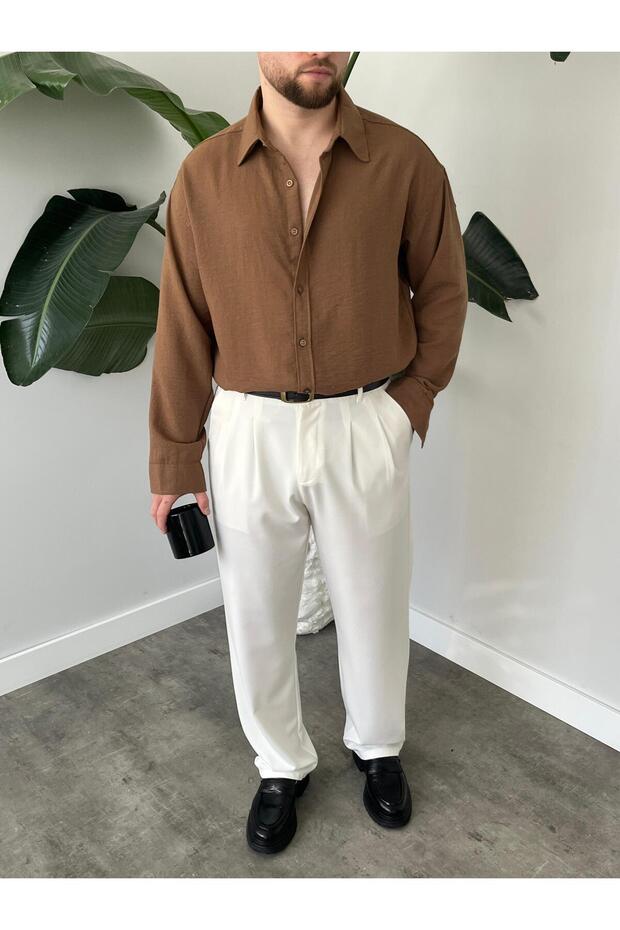 Keten Oversize Gömlek - 2