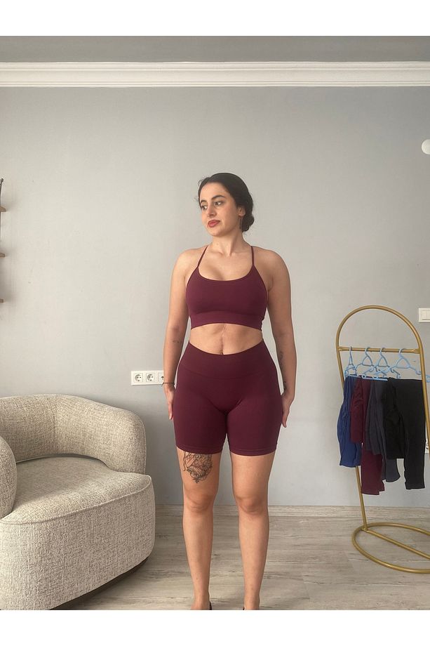 Wins serisi kalçası büzgülü push up etkili seamless spor şort (tek şort) - 4