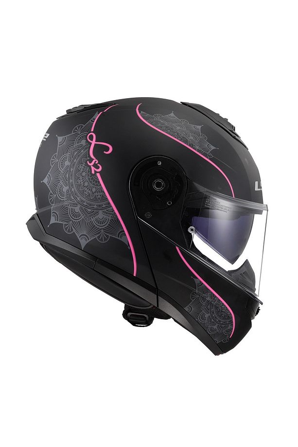Strobe 2 Çene Açılır Kask Lux Mat Siyah-pembe - 8