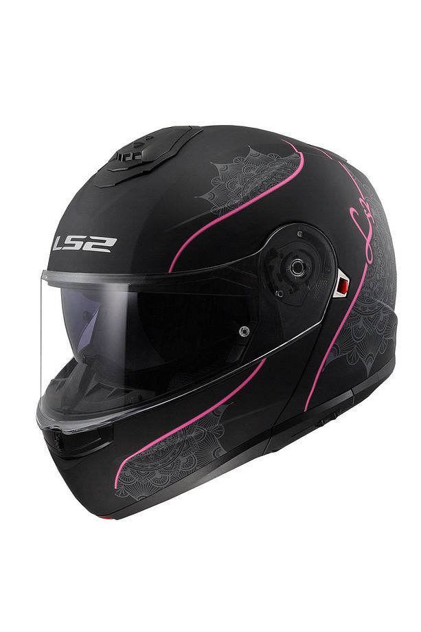 Strobe 2 Çene Açılır Kask Lux Mat Siyah-pembe - 1