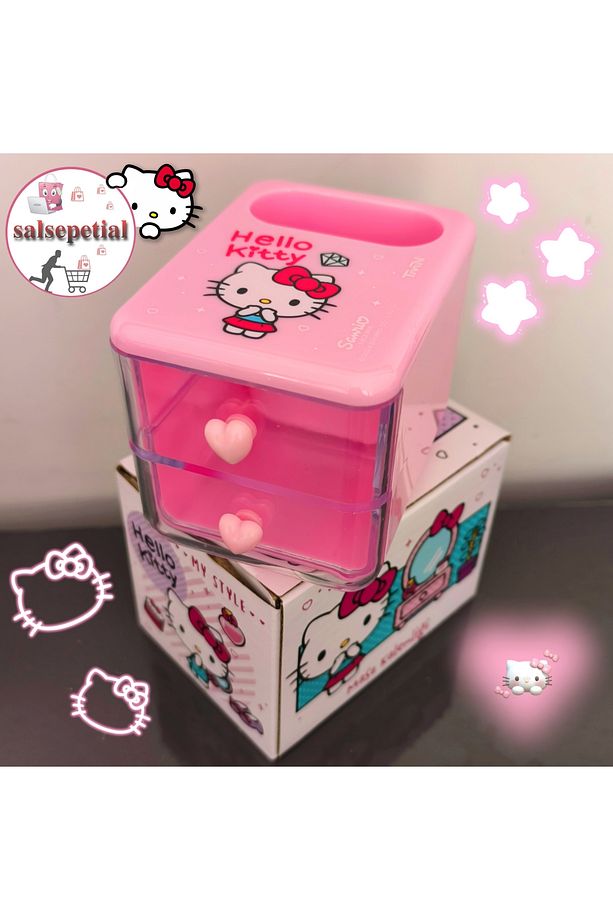 Hello Kitty Kalem Kutusu Masaüstü Kalemlik Hello Kitty Çekmeceli Kalem Kutusu Masa Üstü Organizer - 5