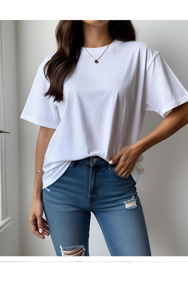 Owersize  Unisex Pamuklu Tshirt - 2