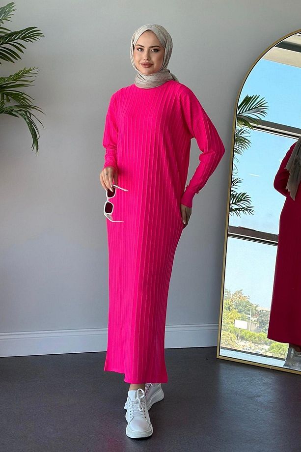 Nur Merserize Elbise Pembe - 1