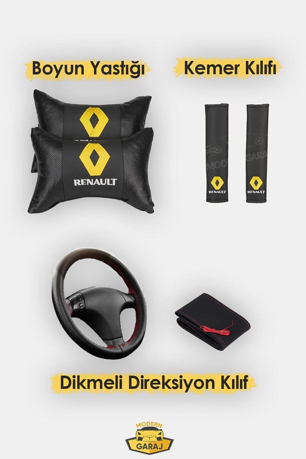 Renault Megane 1-2-3, Fluence,clio 1-2-3-4, Symbol Uyumlu Gofrajlı Oto Koltuk Kılıfı Seti - 5