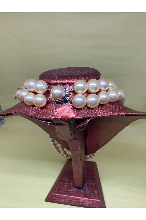 Çift sıra mayorka inci kolye - 2