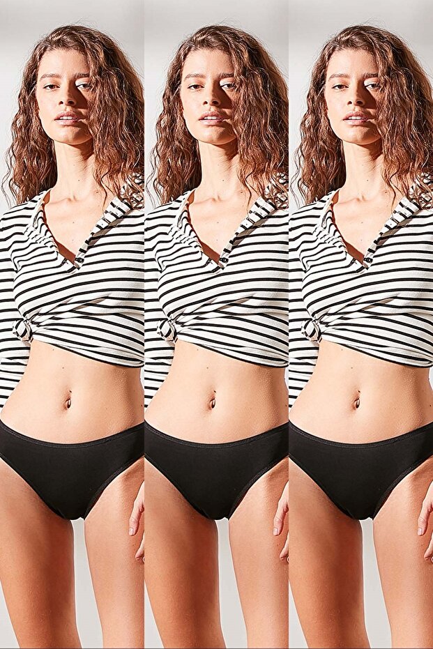 3 Pack Bikini Panties 522 Black