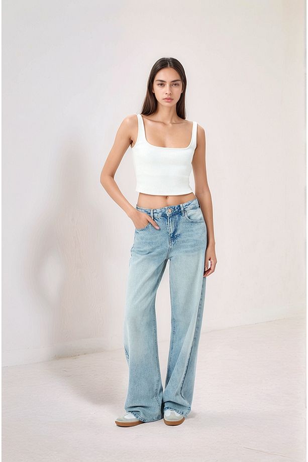 Askılı Fitilli Basic Crop Atlet - Çift Kat Astarlı (%100 PAMUK) - 3