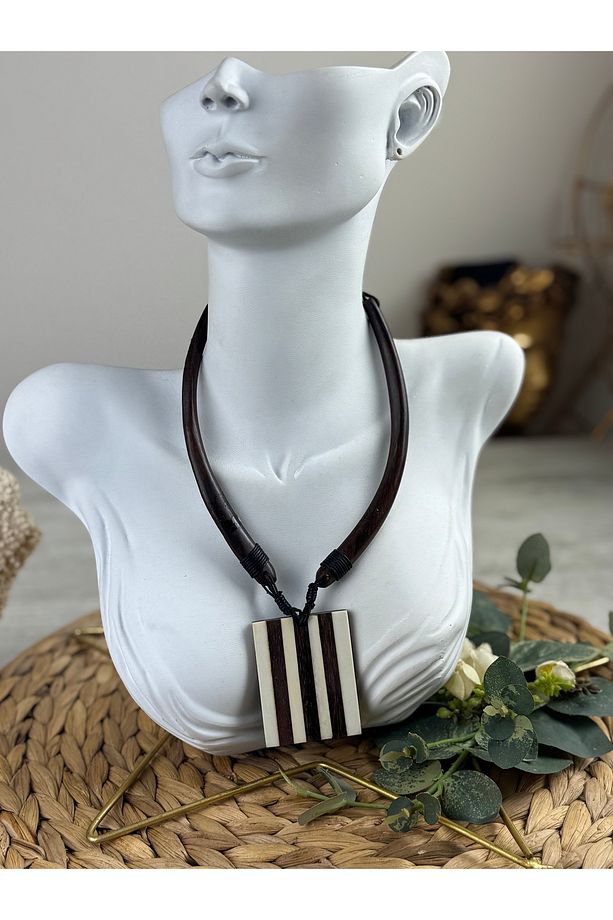 Ahşap bambu kolye - 2