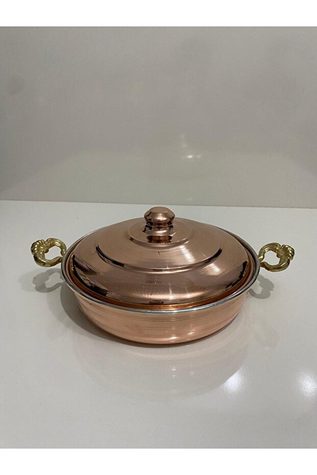 Sebe Home Copper Helvane Pan with Cover No:3