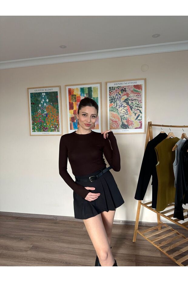 PARMAK DETAYLI BASİC BLUZ - 1