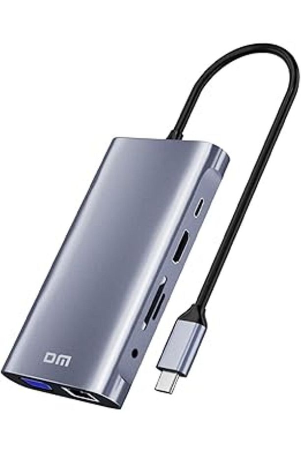 Chb055 Type-c To Hi Vga Rj45 Ethernet 3*usb 3.0 Aux Pd Tf Sd Kart Okuyucu Dönüştürücü - 1