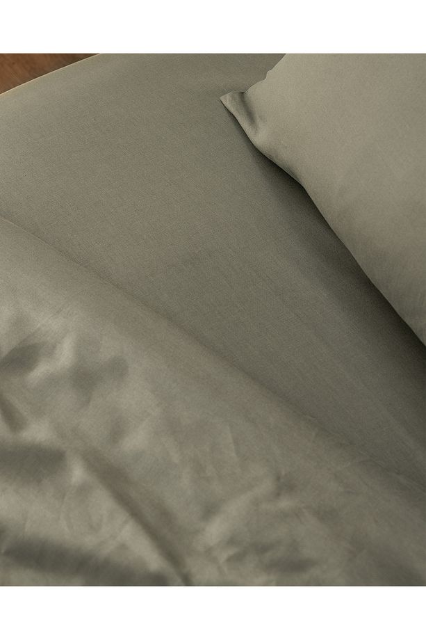 Songe Family Size %100 Pamuk Chambre Baskılı Nevresim Takımı - Haki - 4