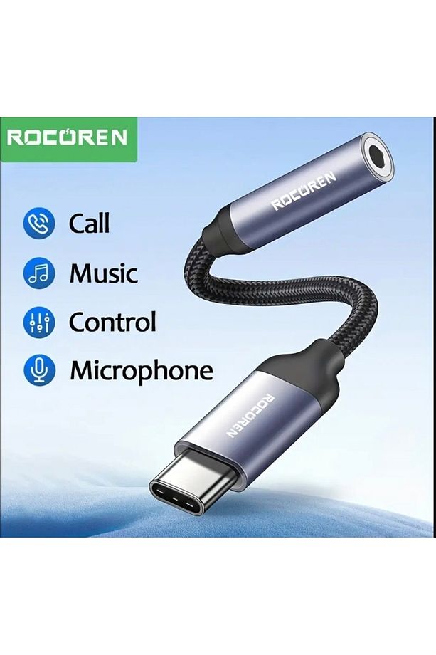 Type-C To 3.5mm Jack Aux Kulaklık Çevirici Dönüştürücü Dac Çip Hi-Fi Ses Hasır Örgülü Sağlam - 5
