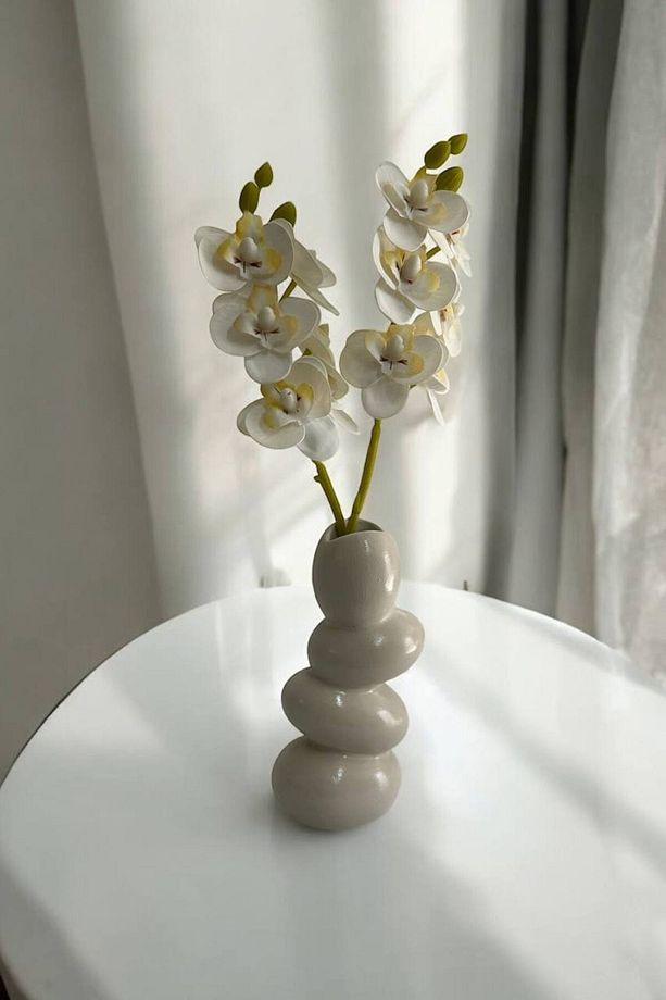 Taş Yığın Vazosu El Yapımı Minimalist Bohem Tarz İskandinav - 4