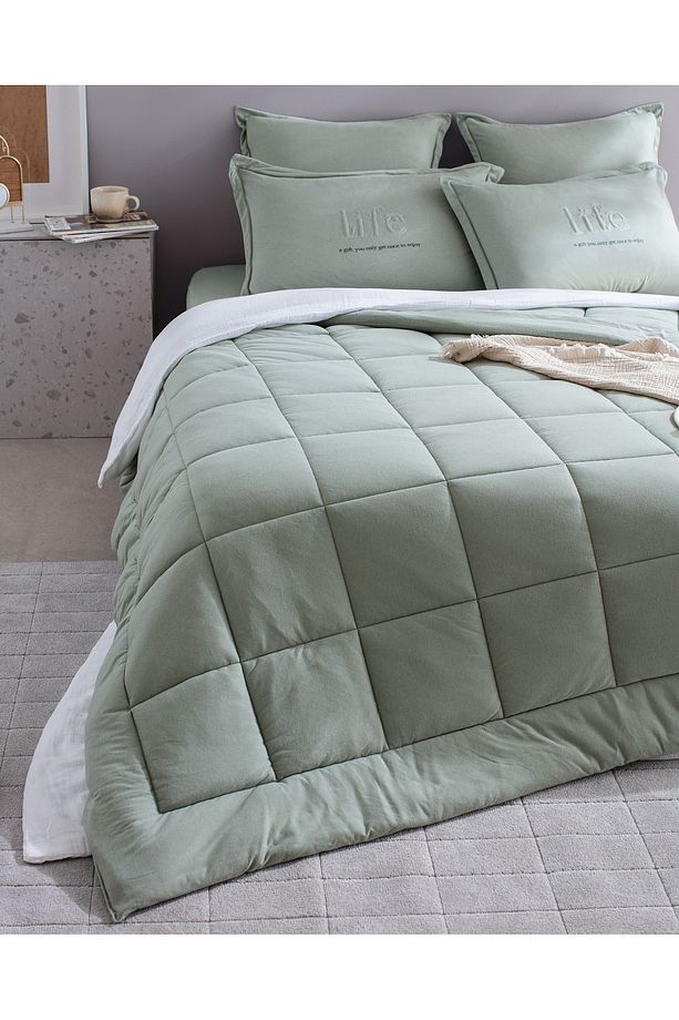 Bobigny King Size SuperSoft Comforter Set - Mint Yeşili - 3