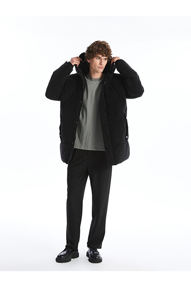 Xside Comfortable Fit Hooded Men's Coat (W4)