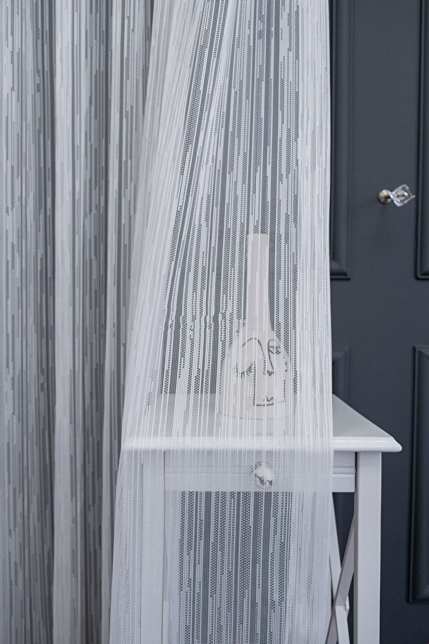 Farbateks Dikim Broken Line New Design Tulle 2-Layer Pleated Non-Ironing Non-Crinkle Tulle