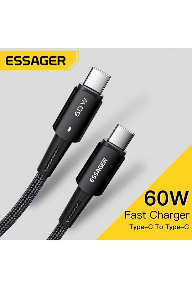 Led Işıklı 3metre Qc4.0 Pd 60w Type C To Type C Şarj Kablosu Örgü Kopmaz Şarj Akım Korumalı - 2