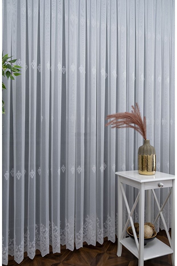 Farbateks Planting Spreader Pattern Don't Want Iron Anti-Wrinkle Tulle 3 Layers Pleated Tulle Curtain