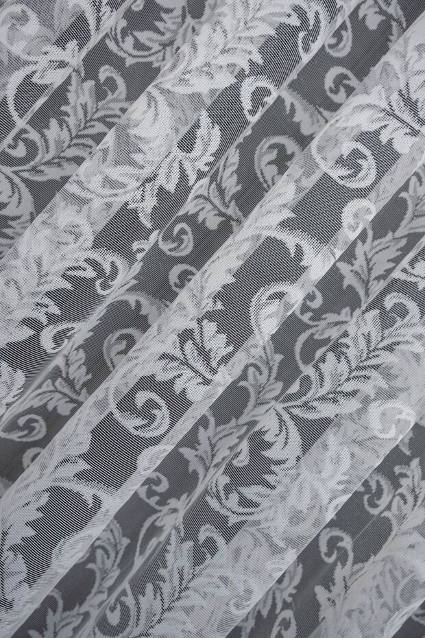 Classic Shawl Pattern Off White Color Pattern Design 1e3 Layer Pleated Tulle Curtain - 4