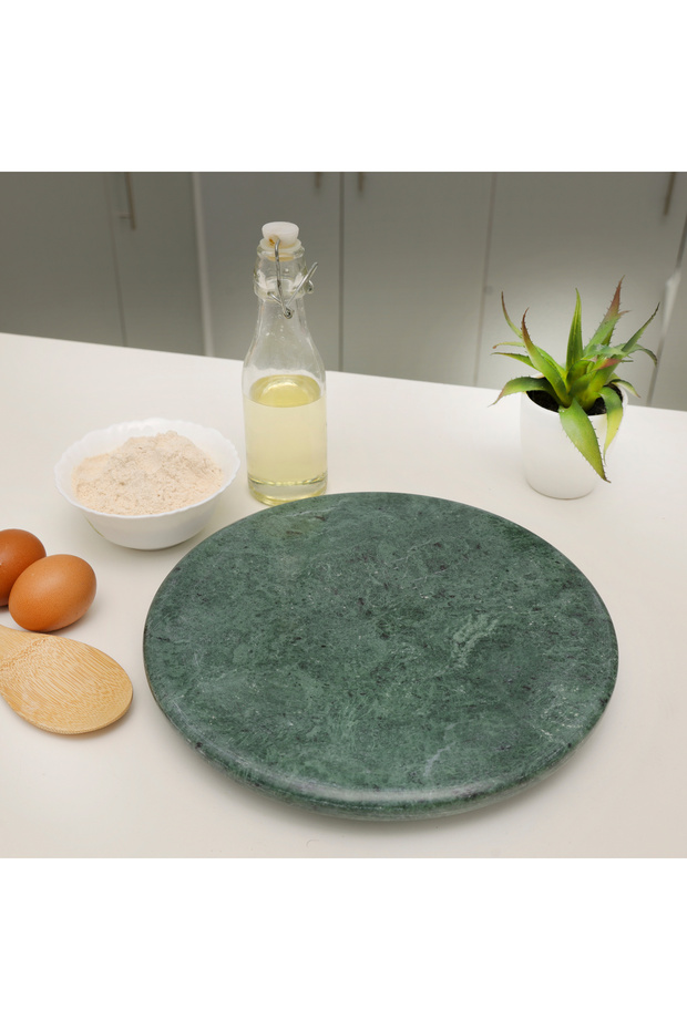 11" Marble Chapati Table, Natural Marble, RF10140