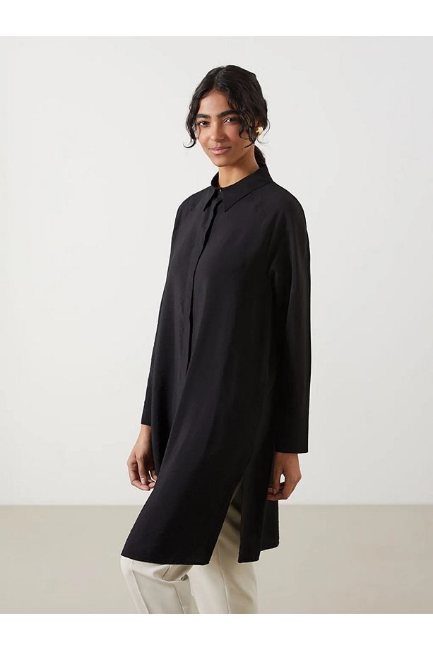 LCW Modest Bej Dokulu Kadın Gömlek Tunik - 1