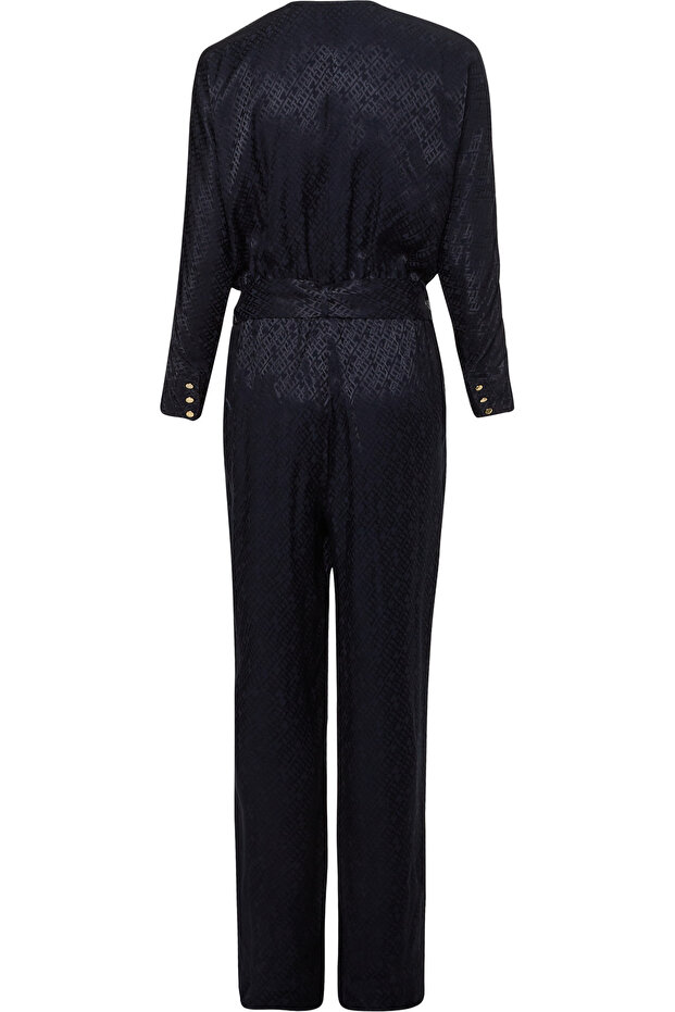 VIS JACQUARD JUMPSUIT LS - 2