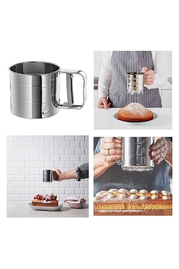 4 Lü Set, Idealısk Rende 2'li Çırpıcı Seti Frk Koncıs Çelik Sarımsak Ezici Un Eleği - 4