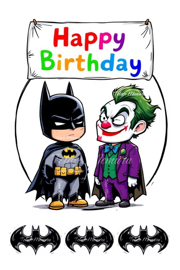 Batman Cake Topper - Cake Picture and Print - Batman Birthday Edible Paper Print 3