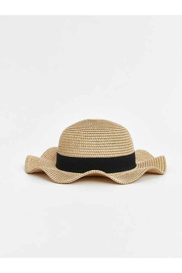 LCW ACCESSORIES Bej Kız Çocuk Hasır Şapka - 1