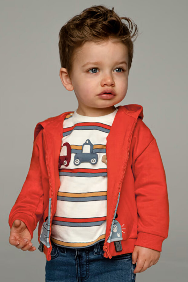 02037-87 Ecru T-Shirt Striped Long Sleeve