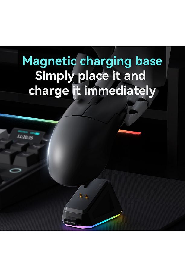 AJ159P MC 3 Modlu 1000Hz 12.000 DPI Manyetik Şarj İstasyonlu PAW 3311 Optik Sensör Gaming Mouse - 8