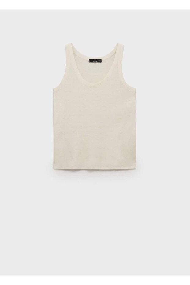 Askılı keten bluz - 3