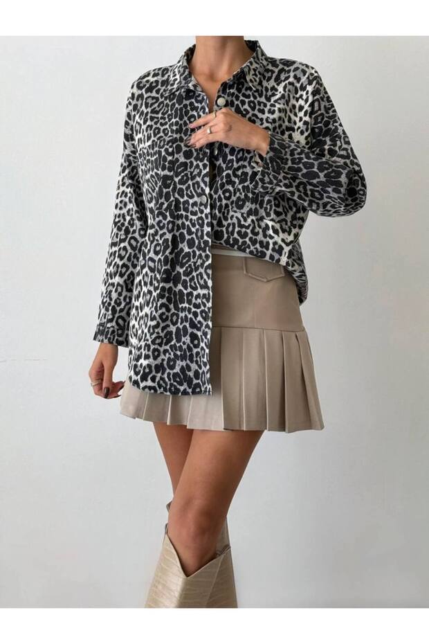 Leopard Gabardine Shirt