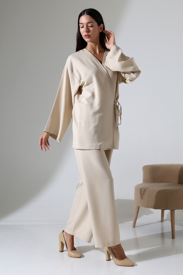 Side Tied Double Woven Set - 4