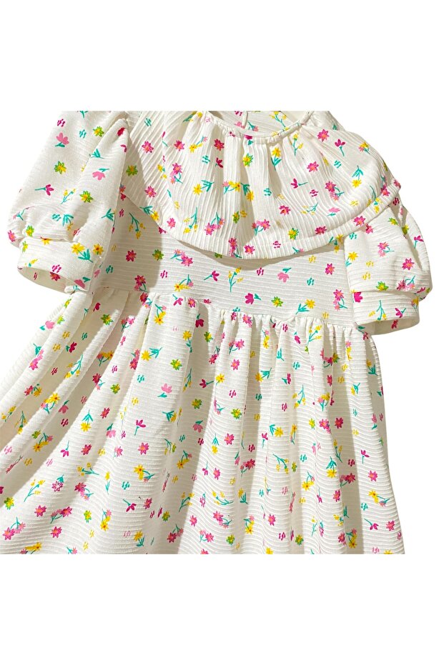 Çıtır Elbise,çiçek desenli ottoban kumaş - 2