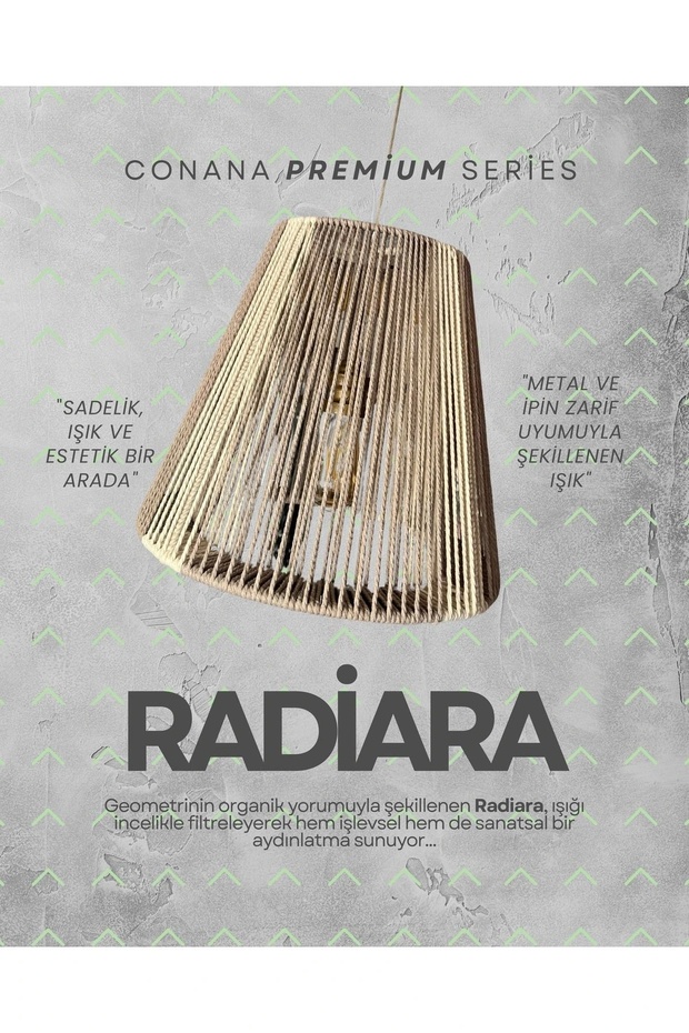 Radiara Sarkıt Avize - Makrome Ip, Metal Iskelet - 1