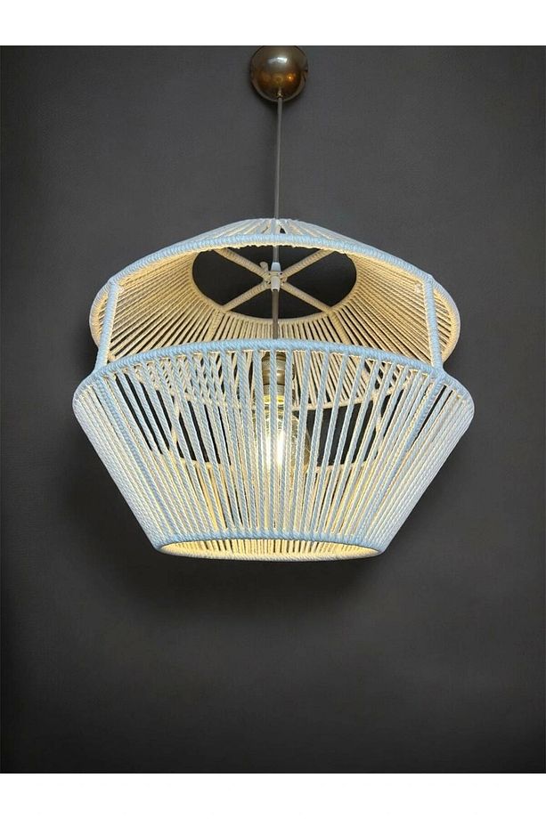 Lumora - Makrome Avize - Ekru, Metal Iskelet - 4