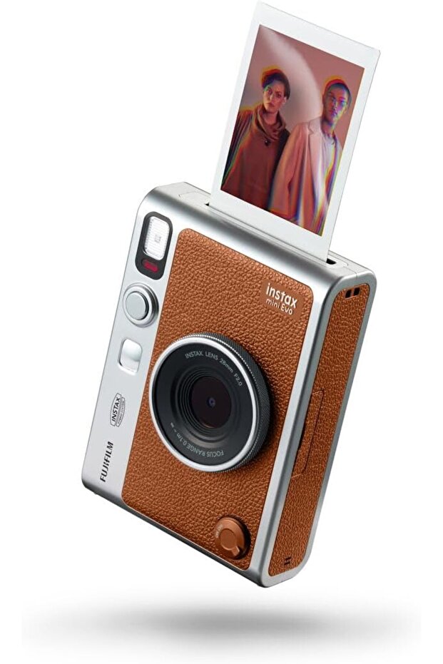 كاميرا فوجي فيلم INSTAX MINI EVO باللون البني