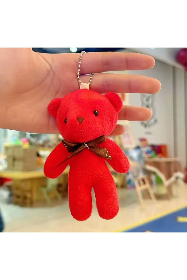 Yumoş Peluş Ayıcık Anahtarlık Şirin Sevimli Mini Çanta Aksesuarı Sürpriz Ayı Şık Zarif Hediyelik - 4