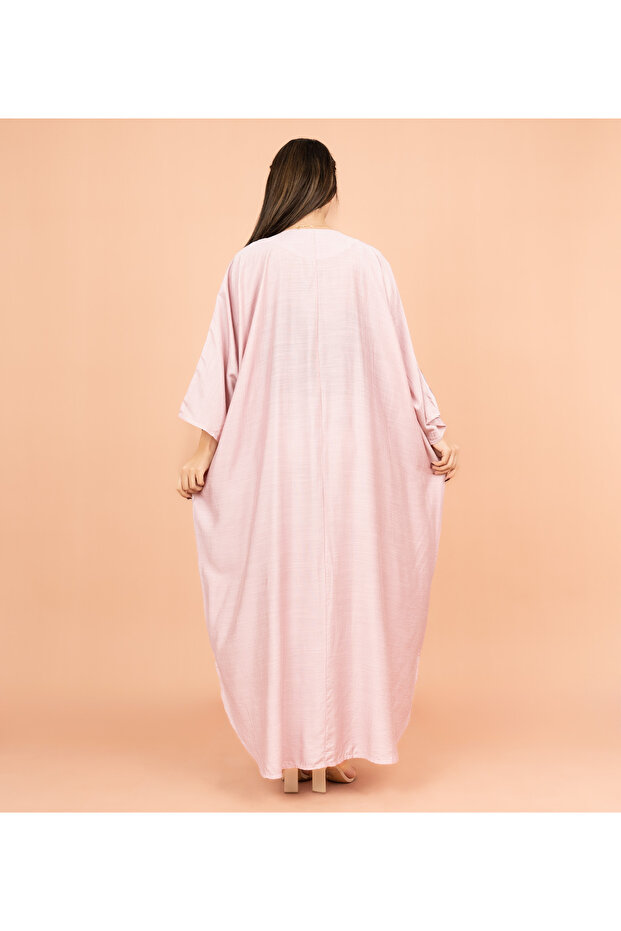 FreeSize Solid Jalabiya with Intricate Embroidery - 3