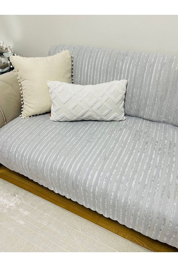 Süngerli Kadife Koltuk Örtüsü Koltuk Şalı Çekyat Örtüsü 3 Kişilik 175 X 210 (1 ADET) - 1