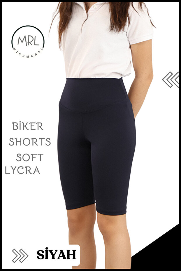 Black Biker Girls Shorts High Waist No Show Stretchy Soft Lycra Soft Biker Basics Elt4070