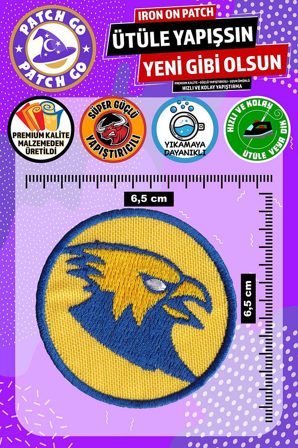 Ütü ile Yapışan Arma, FB Taraftar Set (6 Adet), Ütüyle Yapışan Nakış Dokuma Yama Patch - 4