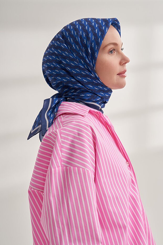 A MONOGRAM DESEN EŞARP - LACİVERT - 2