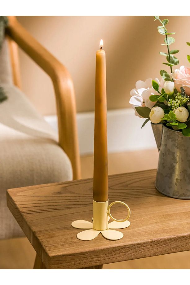 LCW HOME Sarı Dekoratif Metal Mumluk 5 Cm - 1