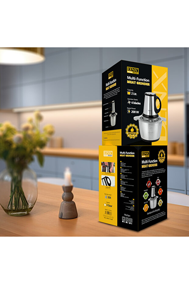 مفرمة لحوم متعددة الوظائف سعة 2 لتر و3 شفرات وقوة 200 واط - 5